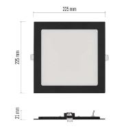 LED vestavné svítidlo NEXXO, čtvercové, černé, 18W, se změnou CCT (3)