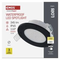 LED bodové svítidlo LORI 4,5W 345LM IP65 CCT černá (10)
