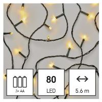 LED vánoční řetěz, 5,6 m, 3x AA, venkovní i vnitřní, teplá bílá, časovač (2)