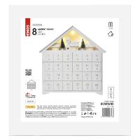 LED adventní kalendář dřevěný, 35x33 cm, 2x AA, vnitřní, teplá bílá, časovač (5)