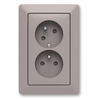 ABB Zoni 5513T-C02157 144 Zásuvka dvojnásobná, s clonkami, s natočenou dutinou; greige