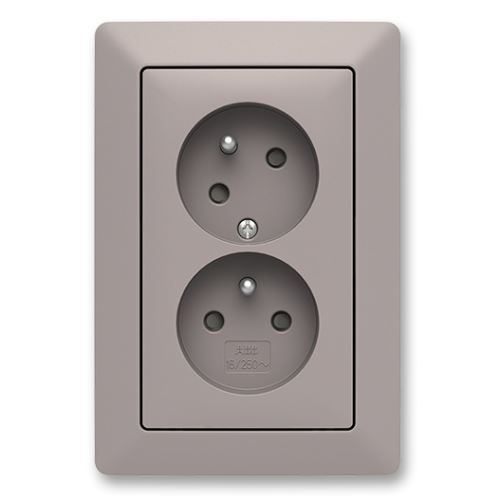 ABB Zoni 5513T-C02157 144 Zásuvka dvojnásobná, s clonkami, s natočenou dutinou; greige
