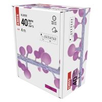 LED světelný cherry řetěz – kuličky 2,5 cm, 4 m, venkovní i vnitřní, růžová, časovač (1)