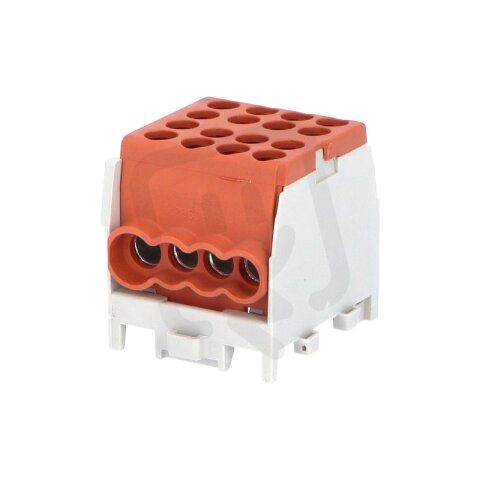 Rozbočovací svorkovnice HLAK 25 1/6 M2 100A 1pól AL/CU IP20 hnědá na DIN 1010283