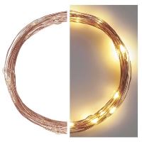 LED vánoční nano řetěz měděný, 4 m, venkovní i vnitřní, teplá bílá, časovač (6)