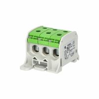 Svorka univerzální RKA 50 1/6 PE, 150A, 1pól. (6x vstup), AL/CU, zelená, na DIN/na panel Svorka univerzální RKA 50 1/6 PE, 150A, 1pól. (6x vstup), AL/CU, zelená, na DIN/na panel