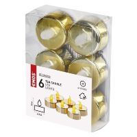 LED dekorace – čajová svíčka zlatá, CR2032, vnitřní, vintage, 6 ks (2)