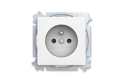 ABB Zoni 6619T-A06657 240 Zásuvka jednonásobná, s clonkami; matná bílá