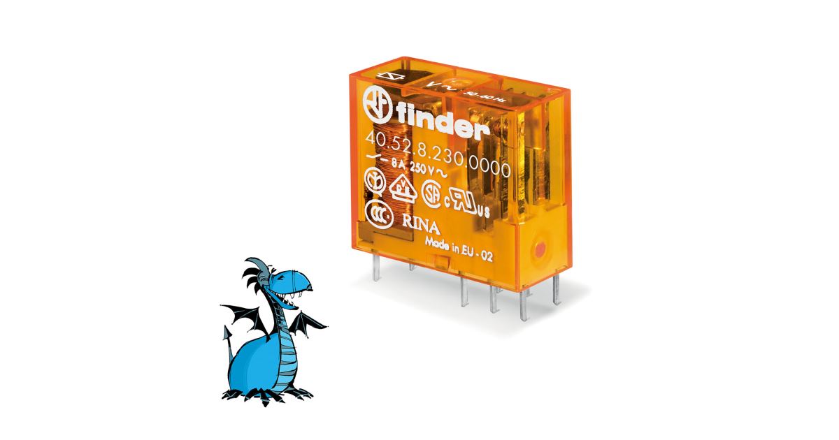 Relais électrique Finder 40.52.8.230.0000 - 8A 250V, Bobine 230V, Reconditionné