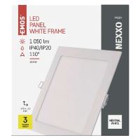 LED vestavné svítidlo NEXXO, čtvercové, bílé, 12,5W, neutrální bílá (7)