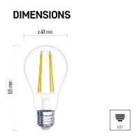 LED žárovka Filament A60 / E27 / 7 W (75 W) / 1 060 lm / teplá bílá (3)