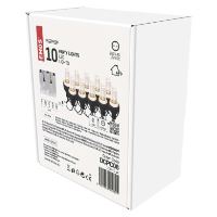 LED světelný řetěz – 10x párty žárovky, 4,5 m, venkovní i vnitřní, studená bílá (1)