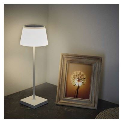 LED stolní lampa KATIE, nabíjecí, bílá