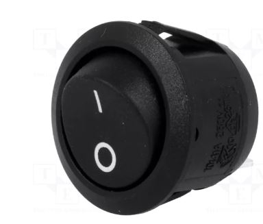 ROCKER; SPST; pol: 2; ON-OFF; 10A/250VAC; černá; není; R13-112-AC
