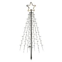 LED vánoční strom kovový, 180 cm, venkovní i vnitřní, teplá bílá, časovač