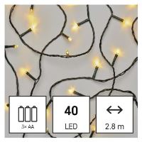 LED vánoční řetěz, 2,8 m, 3x AA, venkovní i vnitřní, teplá bílá, časovač (2)