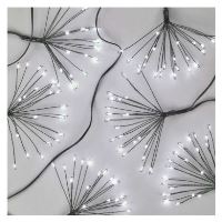 LED světelný řetěz – svítící trsy, nano, 8 m, vnitřní, studená bílá, časovač (7)