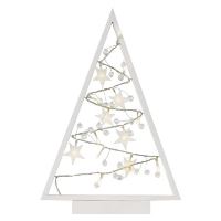 LED dekorace – svítící stromeček s ozdobami, 40 cm, 2x AA, vnitřní, teplá bílá, časovač (1)