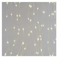 LED vánoční drop řetěz – záclona, 2,9x1,5 m, venkovní i vnitřní, teplá bílá, programy (6)