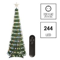 LED vánoční stromek se světelným řetězem a hvězdou, 1,5 m, vnitřní, ovladač, časovač, RGB (2)