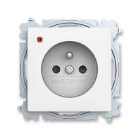 ABB Zoni 6699T-A06657 240 Zásuvka jednonásobná, s clonkami, s ochranou před přepětím; matná bílá