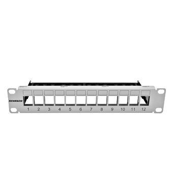 10" patchpanel pro max. 12 keystone,neosazený,1U,RAL 7035