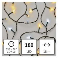 LED vánoční řetěz blikající, 18 m, venkovní i vnitřní, teplá/studená bílá, časovač (2)