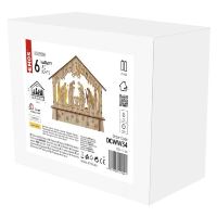 LED vánoční betlém dřevěný, 15 cm, 2x AA, vnitřní, teplá bílá, časovač (2)