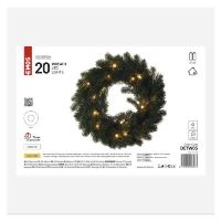 LED vánoční věnec, 40 cm, 2x AA, vnitřní, teplá bílá, časovač (5)