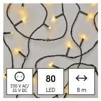 LED vánoční řetěz, 8 m, venkovní i vnitřní, teplá bílá, časovač (2)
