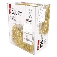 LED vánoční drop řetěz – záclona, 2,9x1,5 m, venkovní i vnitřní, teplá bílá, programy (1)