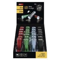LED ruční kovová svítilna P3848A, 50 lm, 3× AAA, 24 ks, display box (1)