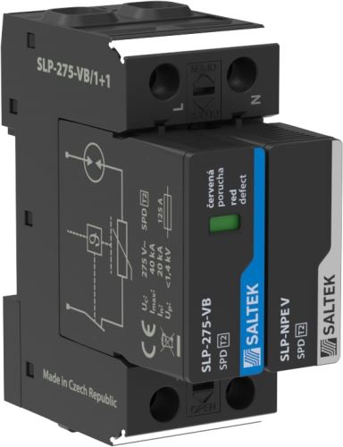 SALTEK Modul SLP-275-VB/1+1 svodič přepětí kombi vhodný pro 1-fázový systém TT, 40 kA (8/20)