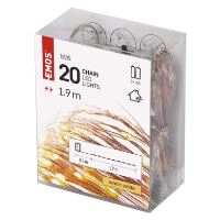 LED vánoční nano řetěz, 1,9 m, 2x AA, vnitřní, teplá bílá, časovač (1)